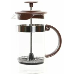 Caffettiera A Stantuffo DKD Home Decor 16 X 9 X 18,5 Cm Marrone Trasparente Acciaio Inossidabile 350 Ml Vetro Borosilicato