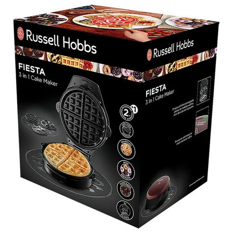 Piastra Per Cialde 3in1 900w Nera / Rossa - 24620-56 - Russell Hobbs 4 Piastra Per Cialde 3in1 900w Nera / Rossa - 24620-56 - Russell Hobbs - immagine 4