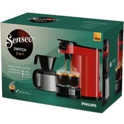 SENSEO® Philips Switch, Macchina Da Caffè Con Filtro E Cialde 2 In 1, Serbatoio Dell'acqua Da 1 Litro, 7 Tazze In Un Unico Passaggio, Colore Monzarot (HD6592/84) -Piccoli Elettrodomestici Negozio 70723774 4