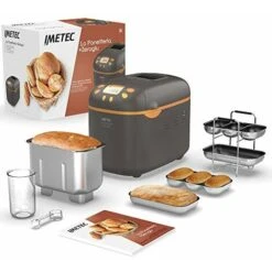 Imetec La Panetteria +Zeroglu, Macchina Per Pane, Ciabatte, Panini, Dolci Con Farine Naturali E Senza Glutine, 20 Programmi, 2 Pale Impastatrici, Temperatura Di Lievitazione Controllata, Marrone