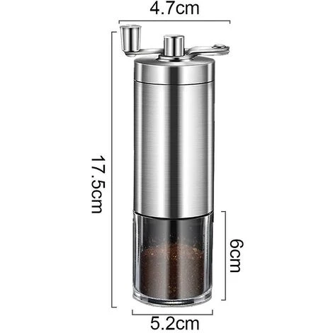 Macinacaffè Manuale Con Regolazioni Esterne, Macina Conica In Ceramica 2 Macinacaffè Manuale Con Regolazioni Esterne, Macina Conica In Ceramica - immagine 2