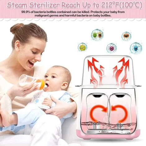 Scaldabiberon Elettrico, Sterilizzatore Per Biberon Elettrico Portatile 6 In 1 Con Display A LED E Controllo Della Temperatura, Per Sterilizzare/scongelare/riscaldare Gli Alimenti 5 Scaldabiberon Elettrico, Sterilizzatore Per Biberon Elettrico Portatile 6 In 1 Con Display A LED E Controllo Della Temperatura, Per Sterilizzare/scongelare/riscaldare Gli Alimenti - immagine 5