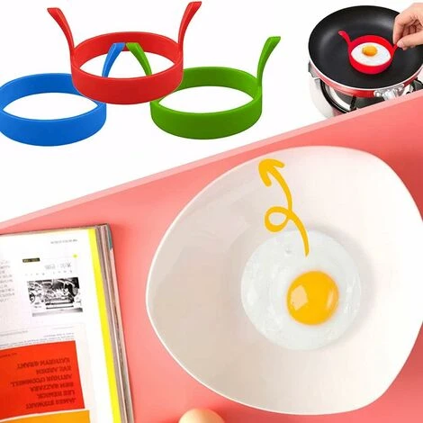 Kueatily 4 Pezzi 3.1" Anelli Per Uova In Silicone Anelli Per Frittelle Antiaderenti Resistenti Al Calore Stampo Per Uova Rotondo Per Friggere (4 Colori) 5 Kueatily 4 Pezzi 3.1" Anelli Per Uova In Silicone Anelli Per Frittelle Antiaderenti Resistenti Al Calore Stampo Per Uova Rotondo Per Friggere (4 Colori) - immagine 5