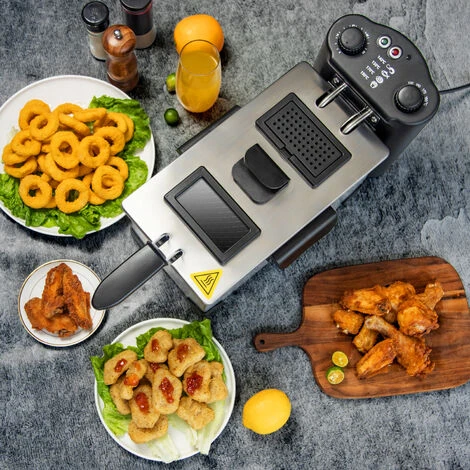 Aigostar Kenny - Friggitrice Ad Olio In Acciaio Inox 3 Litri Con Timer E Controllo Della Temperatura. Contenitore Rimovibile, Coperchio Di Visualizzazione E Cestello Per Friggere Con Ganci. 2200 W 2 Aigostar Kenny - Friggitrice Ad Olio In Acciaio Inox 3 Litri Con Timer E Controllo Della Temperatura. Contenitore Rimovibile, Coperchio Di Visualizzazione E Cestello Per Friggere Con Ganci. 2200 W - immagine 2