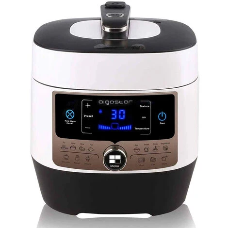 Aigostar Panda 30 Hgz – Pentola A Pressione Multifunzione E Cottura Lenta, 14 Funzioni Programmabili Con Pannello LED, Contenitore In Acciaio Inox Da 6 Litri, 1000 W. Ricettario In PDF 1 Aigostar Panda 30 Hgz – Pentola A Pressione Multifunzione E Cottura Lenta, 14 Funzioni Programmabili Con Pannello LED, Contenitore In Acciaio Inox Da 6 Litri, 1000 W. Ricettario In PDF