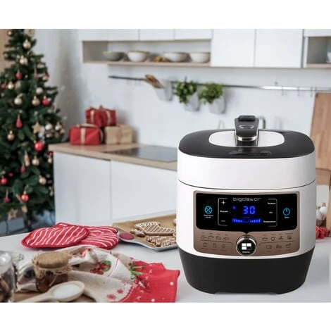 Aigostar Panda 30 Hgz – Pentola A Pressione Multifunzione E Cottura Lenta, 14 Funzioni Programmabili Con Pannello LED, Contenitore In Acciaio Inox Da 6 Litri, 1000 W. Ricettario In PDF 2 Aigostar Panda 30 Hgz – Pentola A Pressione Multifunzione E Cottura Lenta, 14 Funzioni Programmabili Con Pannello LED, Contenitore In Acciaio Inox Da 6 Litri, 1000 W. Ricettario In PDF - immagine 2