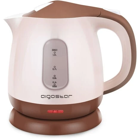 Aigostar Romeo 30HIP - Bollitore Elettrico, Bollitore Acqua Elettrico Piccolo Da 1100W, Capacità 1L, Ebollizione Veloce, Spegnimento Automatico, BPA Free, Marrone 1 Aigostar Romeo 30HIP - Bollitore Elettrico, Bollitore Acqua Elettrico Piccolo Da 1100W, Capacità 1L, Ebollizione Veloce, Spegnimento Automatico, BPA Free, Marrone