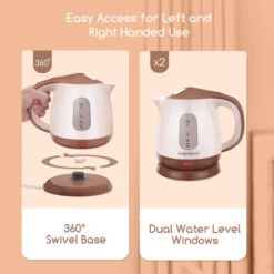 Aigostar Romeo 30HIP - Bollitore Elettrico, Bollitore Acqua Elettrico Piccolo Da 1100W, Capacità 1L, Ebollizione Veloce, Spegnimento Automatico, BPA Free, Marrone 7 Aigostar Romeo 30HIP - Bollitore Elettrico, Bollitore Acqua Elettrico Piccolo Da 1100W, Capacità 1L, Ebollizione Veloce, Spegnimento Automatico, BPA Free, Marrone -Piccoli Elettrodomestici Negozio 72603443 3