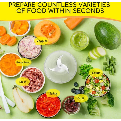 Aigostar Aimee - Tritatutto Da Cucina Elettrico, Mini Tritatutto Ricaricabile USB Con 3 Lame Acciaio Inossidabile, 250ML Robot Da Cucina Da. Avvio A Un Pulsante Con Blocco Per Sicurezza Per Bambini. 2 Aigostar Aimee - Tritatutto Da Cucina Elettrico, Mini Tritatutto Ricaricabile USB Con 3 Lame Acciaio Inossidabile, 250ML Robot Da Cucina Da. Avvio A Un Pulsante Con Blocco Per Sicurezza Per Bambini. - immagine 2