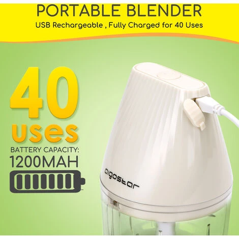 Aigostar Aimee - Tritatutto Da Cucina Elettrico, Mini Tritatutto Ricaricabile USB Con 3 Lame Acciaio Inossidabile, 250ML Robot Da Cucina Da. Avvio A Un Pulsante Con Blocco Per Sicurezza Per Bambini. 3 Aigostar Aimee - Tritatutto Da Cucina Elettrico, Mini Tritatutto Ricaricabile USB Con 3 Lame Acciaio Inossidabile, 250ML Robot Da Cucina Da. Avvio A Un Pulsante Con Blocco Per Sicurezza Per Bambini. - immagine 3