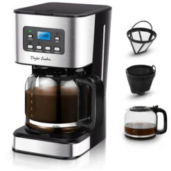 Taylor Swoden Darcy - Macchina Da Caffè 950W Con Filtro Riutilizzabile E Piatto Base Caldo, Capacità 1,5 Litri, Sistema Antigoccia, Timer, Senza BPA, Nero