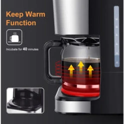Taylor Swoden Darcy - Macchina Da Caffè 950W Con Filtro Riutilizzabile E Piatto Base Caldo, Capacità 1,5 Litri, Sistema Antigoccia, Timer, Senza BPA, Nero -Piccoli Elettrodomestici Negozio 72603453 4