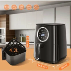 Aigostar Odin - Friggitrice Ad Aria, 8-in-1 Ricettario, Friggitrice Senza Olio Da 1400W, 4.2L, Touch Screen LED, Slot Raccogli Cavo, Senza BPA, Cestino Antiaderente Rimovibile, Nero 9 Aigostar Odin - Friggitrice Ad Aria, 8-in-1 Ricettario, Friggitrice Senza Olio Da 1400W, 4.2L, Touch Screen LED, Slot Raccogli Cavo, Senza BPA, Cestino Antiaderente Rimovibile, Nero -Piccoli Elettrodomestici Negozio 72603462 5