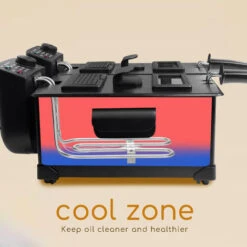 Aigostar Feast - Friggitrice Doppia Vasca. Capacità Totale 6L, 2 Cestelli Da 3L. Controllo Termostatico, Coperchi Con Finestre. Friggitrice Elettrica Professionale Senza BPA.3600W -Piccoli Elettrodomestici Negozio 72603474 4