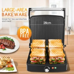 Aigostar Calore - Panini Maker/Griglia Elettrica 3 In 1, Piastra Antiaderente, 1800 W, Bistecchiera Elettrica Con Regolatore Di Temperatura, Apertura 180°, Distribuzione Uniforme Del Calore -Piccoli Elettrodomestici Negozio 72603476 3
