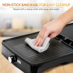 Aigostar Calore - Panini Maker/Griglia Elettrica 3 In 1, Piastra Antiaderente, 1800 W, Bistecchiera Elettrica Con Regolatore Di Temperatura, Apertura 180°, Distribuzione Uniforme Del Calore -Piccoli Elettrodomestici Negozio 72603476 5