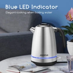 Aigostar Frey - Bollitore Elettrico In Acciaio Inossidabile Da 1,7 Litri. Bollitore Da 2200W Con Luce LED Blu. Filtro Anticalcare, ,Spegnimento Automatico, Protezione Boil-dry,BPA Assente,inox. 7 Aigostar Frey - Bollitore Elettrico In Acciaio Inossidabile Da 1,7 Litri. Bollitore Da 2200W Con Luce LED Blu. Filtro Anticalcare, ,Spegnimento Automatico, Protezione Boil-dry,BPA Assente,inox. -Piccoli Elettrodomestici Negozio 72603499 3