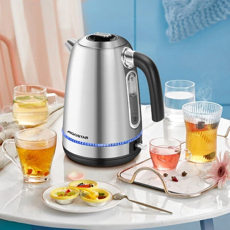 Aigostar Frey - Bollitore Elettrico In Acciaio Inossidabile Da 1,7 Litri. Bollitore Da 2200W Con Luce LED Blu. Filtro Anticalcare, ,Spegnimento Automatico, Protezione Boil-dry,BPA Assente,inox. 5 Aigostar Frey - Bollitore Elettrico In Acciaio Inossidabile Da 1,7 Litri. Bollitore Da 2200W Con Luce LED Blu. Filtro Anticalcare, ,Spegnimento Automatico, Protezione Boil-dry,BPA Assente,inox. - immagine 5