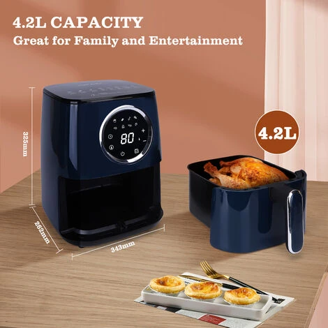 Taylor Swoden Marina - Friggitrice Ad Aria Senza Olio 8 In 1 Con Pannello Touch A LED. Cestello Interno Antiaderente Da 4.2L, Ideale Per Una Famiglia Da 4/6 Persone. Potenza Da 1400w, Color Blu 5 Taylor Swoden Marina - Friggitrice Ad Aria Senza Olio 8 In 1 Con Pannello Touch A LED. Cestello Interno Antiaderente Da 4.2L, Ideale Per Una Famiglia Da 4/6 Persone. Potenza Da 1400w, Color Blu - immagine 5