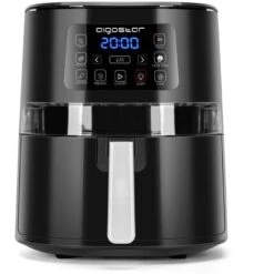 Aigostar Maha - Friggitrice Ad Aria 7 In 1 Da 4 L Con Finestra Di Visualizzazione Con Controllo Dell'illuminazione Indipendente, Cestello Antiaderente. Friggitrice Senza Olio 1600 W, Nero