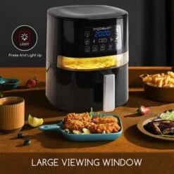 Aigostar Maha - Friggitrice Ad Aria 7 In 1 Da 4 L Con Finestra Di Visualizzazione Con Controllo Dell'illuminazione Indipendente, Cestello Antiaderente. Friggitrice Senza Olio 1600 W, Nero 7 Aigostar Maha - Friggitrice Ad Aria 7 In 1 Da 4 L Con Finestra Di Visualizzazione Con Controllo Dell'illuminazione Indipendente, Cestello Antiaderente. Friggitrice Senza Olio 1600 W, Nero -Piccoli Elettrodomestici Negozio 72603506 3