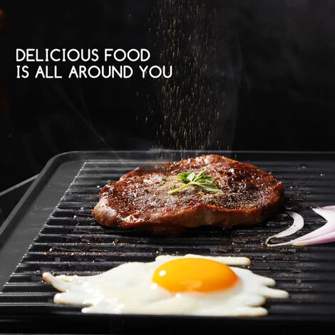 Aigostar Samson - Griglia Multifunzione Per Panini Maker Da 2000W Con 2 Piani Di Cottura 29.5 23.5cm. Temperatura Regolabile Fino A 180° E Vassoio Raccogli Briciole Estraibile. Color Argento 4 Aigostar Samson - Griglia Multifunzione Per Panini Maker Da 2000W Con 2 Piani Di Cottura 29.5 23.5cm. Temperatura Regolabile Fino A 180° E Vassoio Raccogli Briciole Estraibile. Color Argento - immagine 4