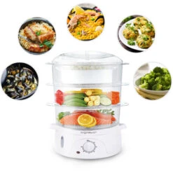 Aigostar Fitfoodie 30CFO - Vaporiera Con Timer, 3 Cestini, 800W, BPA Free E Design Esclusivo -Piccoli Elettrodomestici Negozio 72603520 4