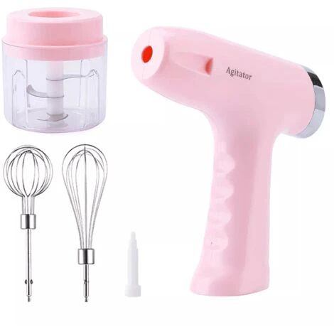 Mini Sbattitore Ricaricabile Con Fruste Tritatutto Frullino Per Uova 5 Velocità Colore: Rosa 1 Mini Sbattitore Ricaricabile Con Fruste Tritatutto Frullino Per Uova 5 Velocità Colore: Rosa