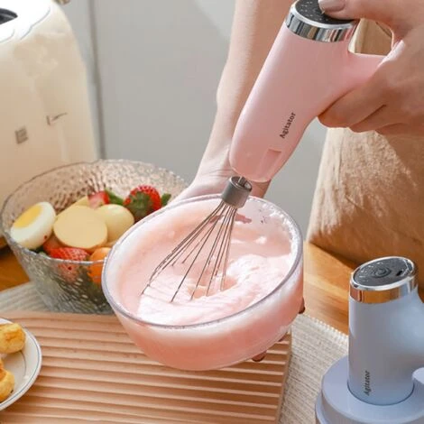 Mini Sbattitore Ricaricabile Con Fruste Tritatutto Frullino Per Uova 5 Velocità Colore: Rosa 2 Mini Sbattitore Ricaricabile Con Fruste Tritatutto Frullino Per Uova 5 Velocità Colore: Rosa - immagine 2