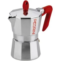 CAFFETTIERA BRILLANT. 6TZ PEDRINI ALLUMINIO MANICO ROSSO