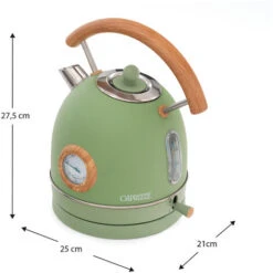 Bollitore D'acqua Caprizze Nara 2200 W In Acciaio Inox Con Termometro Integrato Capacitá 1.8 L Verde Opaco E Effetto Legno -Piccoli Elettrodomestici Negozio 76398305 4