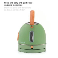 Bollitore D'acqua Caprizze Nara 2200 W In Acciaio Inox Con Termometro Integrato Capacitá 1.8 L Verde Opaco E Effetto Legno -Piccoli Elettrodomestici Negozio 76398305 5