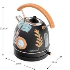 Bollitore D'acqua Caprizze 2200 W In Acciaio Inox Termometro Integrato Capacitá 1.8 L Decorazione Floreale E Effetto Legno -Piccoli Elettrodomestici Negozio 76398308 4
