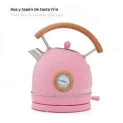 Bollitore D'acqua Caprizze Nara 2200 W In Acciaio Inox Con Termometro Integrato Capacitá 1.8 L Rosa Opaco E Effetto Legno -Piccoli Elettrodomestici Negozio 76398309 3