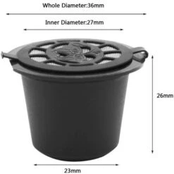 6 Pezzi Riutilizzabili Tazza Di Capsule Di Caffè Con Cucchiaio Pennello Nero Ricaricabile Capsule Di Caffè Ricarica Filtro Stoviglie Regalo -Piccoli Elettrodomestici Negozio 76775905 3