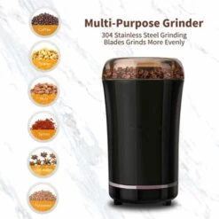 Macinacaffè Elettrica 300W, Con Lame In Acciaio Inossidabile E Spazzola Per La Pulizia -Piccoli Elettrodomestici Negozio 76874418 5