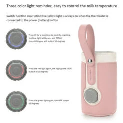 Scaldabiberon Portatile 3 Livelli Riscaldamento A Temperatura Costante Per L'allattamento Al Seno Allattamento Notturno Uso Quotidiano Viaggio (grigio) -Piccoli Elettrodomestici Negozio 77490626 4