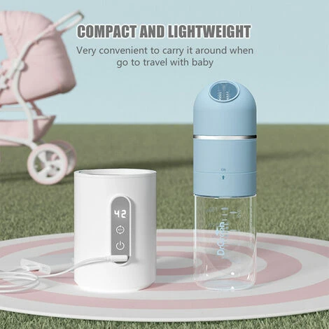 Scaldabiberon Portatile Termostato Per Biberon Termostato Regolabile Display A LED Alimentato Tramite USB Con Biberon In Vetro Da 240 Ml E Distributore Di Latte In Polvere (blu) 4 Scaldabiberon Portatile Termostato Per Biberon Termostato Regolabile Display A LED Alimentato Tramite USB Con Biberon In Vetro Da 240 Ml E Distributore Di Latte In Polvere (blu) - immagine 4