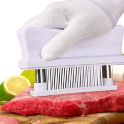 Inteneritore Di Carne Con 48 Lame Ad Ago In Acciaio Inossidabile Strumento Per Intenerire E Marinare La Carne Inteneritori Da Cucina Cottura Alla Griglia BBQ Marinata Flavour Maximizer (bianco) -Piccoli Elettrodomestici Negozio 77495234 3