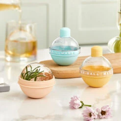 1pc Ice Ball Maker 2,4 Pollici Big Ice Ball Stampo In Silicone A Forma Di Bulbo Carino Con Imbuto Per Cocktail Di Whisky (blu, 1 Pz Con Imbuto) -Piccoli Elettrodomestici Negozio 77495809 3