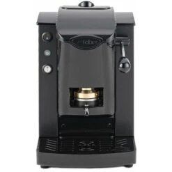 Faber Slot Plast Basic - Macchina Per Caffe Con Pressacialda In Ottone - Telaio In Metallo Nero E Frontale In Policarbonato Nero - FABSPNERNBASOTT