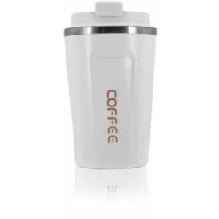 Tazza Da Caffè Da 380 Ml Tazza Termica Isolata A Tenuta Stagna Tazza Da Caffè Da Viaggio Portatile Da Auto In Acciaio Inossidabile (bianco)