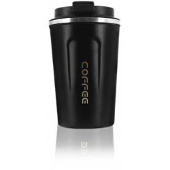 Tazza Da Caffè Da 380 Ml Tazza Termica Isolata A Tenuta Stagna Tazza Da Caffè Da Viaggio Portatile Da Auto In Acciaio Inossidabile (nero)