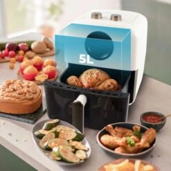 Friggitrice Ad Aria XL Grande , 5litri , 10 Programmi , Luce Interna , Display LED , Air Fryer , Senza Olio , Limos , Mobiclinic -Piccoli Elettrodomestici Negozio 78058082 5