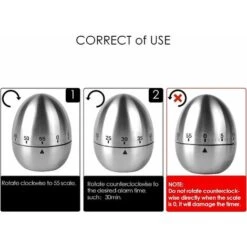 Timer Da Cucina Per Uova Allarme Rotante Meccanico In Acciaio Inossidabile Timer Da 60 Minuti Per Cucinare -Piccoli Elettrodomestici Negozio 78971525 3