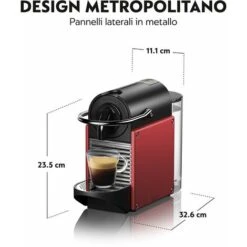 Nespresso Pixie EN124.R, Macchina Da Caffè Di De'Longhi, Sistema Capsule Nespresso, Serbatoio Acqua 0.7L, Red Carminio -Piccoli Elettrodomestici Negozio 78977531 3