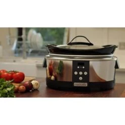 Crock-Pot Pentola Per Cottura Lenta, Slow Cooker, 5.7 Litri, Fino A 6-8 Persone, Spegnimento Automatico, 2 Impostazioni Cottura E Funzione Mantenimento In Caldo Automatica, 230 W, Ceramica, Argento -Piccoli Elettrodomestici Negozio 78978110 3
