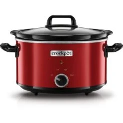 Crock-Pot Crockpot Pentola Per Cottura Lenta, Slow Cooker, Capienza 3.5 Litri, Fino A 4 Persone, 2 Impostazioni Cottura E Funzione Mantenimento In Caldo, 210 W, Ceramica, Rosso, ‎24 X 30.51 X 32.99 Cm 4 Kg