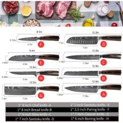 MDHAND Set Di Coltelli Da Cucina Professionale, Set Di Coltelli Da Chef Tedeschi In Acciaio Inossidabile Con Coperchio (8PCS) -Piccoli Elettrodomestici Negozio 78985027 4