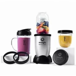 Magic Bullet Di Nutribullet, Frullatore Elettrico, Frullatore Piccolo, Confezione Con 7 Accessori, Potenza 250 Watt, Grigio, MBR10